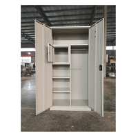 Armoire de Rangement en Acier Métallique Moderne à 2 Portes avec Serrure à Clé pour Bureau, Dossiers, Vêtements, Penderie