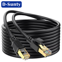 Cable de Red Cat8, RJ45 Chapado en Oro, 28AWG, Cable de Conexión de Cobre Puro de 1 m, SSTP SFTP, Cable Ethernet Cat8 de 1 Metro, 40 Gbps, 2000 Mhz