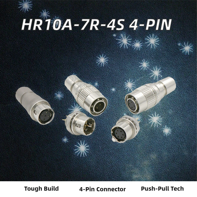 HR10A-7R-4S 4P Socket Panel Mount Circular Push Pull Connector for Power Station