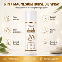 Spray Corporel OEM 6-en-1 au Magnésium et Huile de Cheval pour un Mode de Vie Actif, Travail au Bureau, Voyage et Soins de Fitness – Séchage Rapide, Non Collant