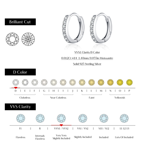 S925 Sterling Silver Trendy Shinning Geometric Moissanite Hoop <b>Earrings</b> for Women Girls Daily OL <b>Fine</b> Jewelry - Product Image 3