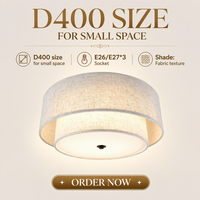 Lampe de plafond moderne à double couche de tissu pour l'éclairage du salon et de la chambre à coucher