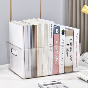 Transparent Book Storage <b>Box</b> Rectangle No Lid Desktop Organizer For Children's Picture Books 3 Sizes Solid Color - Product Image 5