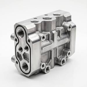 Corps de vanne de commande principale d'excavatrice en alliage d'aluminium, assemblage MCV, pièces de machines de construction OEM usinées CNC par balayage inversé - Product Image 2