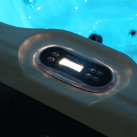 Bain à remous extérieur de luxe - Spa en acrylique pour 7 personnes avec jets de massage corporel complet, éclairage d'ambiance LED et certification CE/ETL.