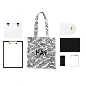 Sac fourre-tout personnalisé en toile de coton à rayures noires et blanches Designer Work Beach Lunch Travel Grocery Shopping Bag - Product Image 3