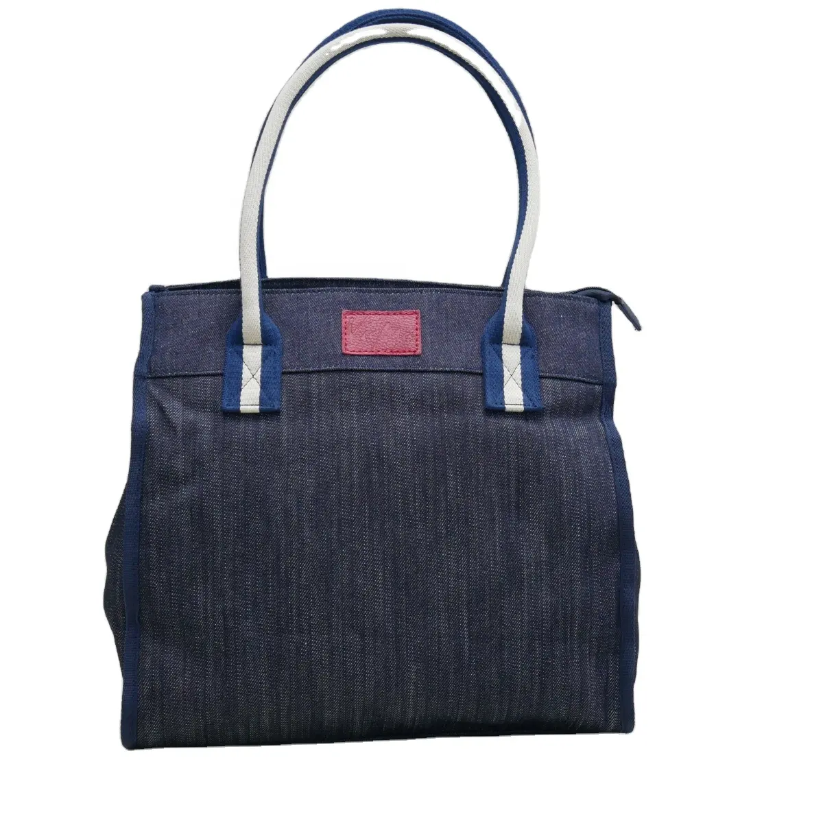 New Arrival Designer trendy Vintage Denim medium size Bamboo Cross NAVY Long webbing strap men miss unique handbags
