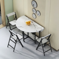 Ensemble de table à manger pliante convertible et peu encombrante avec roulettes, en MDF, avec plateau rabattable, chaises de cuisine, unité de mobilier domestique