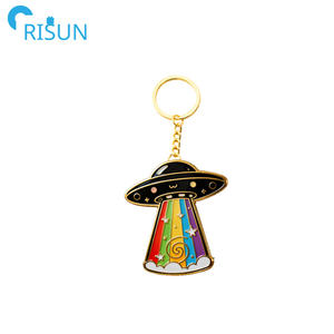 Factory Bomb UFO We Are Not Alone Llavero Logotipo personalizado Cute Alien Galaxy Spaceship I Believe UFO Llaveros Key - Product Image 3