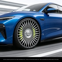 Nouvelles jantes Geruida en alliage d'aluminium 6061 T6 forgé, noir brillant usiné, multi-rayons, pressées 12000T, certifiées TUV/JWL/VIA S2-00062, 18-23