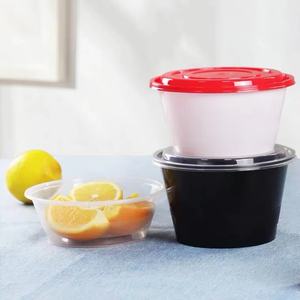 Tigela descartável para sopa de microondas, copo para salada com tampa de 300/400/600/750ml, garrafa branca em formato redondo dos pp personalizado - Product Image 3