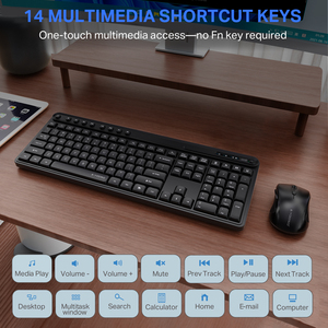 Teclado y Ratón Inalámbricos Oem Odm 2.4g con Retroiluminación LED, Resistentes al Agua, Ergonómicos, Programables, con Teclas Multimedia, 1600 Dpi, para E-747 - Product Image 4