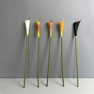 Cao mô phỏng Calla <span class=keywords><strong>Lily</strong></span> trắng cam 66cm bất động cảm ứng PU nhân tạo Calla <span class=keywords><strong>Lily</strong></span> cho đám cưới Hoa sắp xếp trong nhà trang trí nội thất - Product Image 2