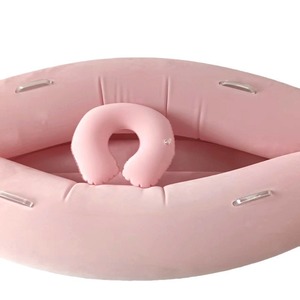 Bañera Inflable para Bebé con Almohada para el Cuello, Color Rosa y Azul, Material de PVC Ecológico para Bañar a los Niños - Product Image 4