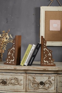 Haute qualité dessus <span class=keywords><strong>de</strong></span> Table bureau bureau <span class=keywords><strong>livre</strong></span> support décoration murale défilement corbeau serre-livres ferme marron rustique bois décoratif serre-livres - Product Image 5