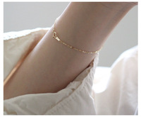 Bracelet chaîne simple en or plaqué 14 carats CAIOOCHE, argent sterling 925, cadeau pour femmes, bijoux fins pour la fabrication de bijoux