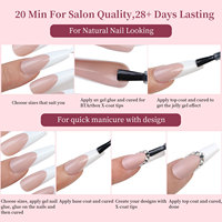 Approvisionnement direct usine : Faux ongles professionnels longs forme cercueil, style ombré français, 10 couleurs, emballés en bande