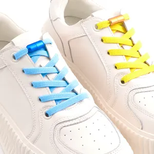 2023New Lazy Elastic Shoelace colorido Metal Capsule Hebilla Sin atar Cordones Flat Elastic Sneakers cordones