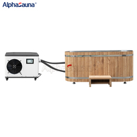 Nouveau design – Équipement de refroidissement pour bain de glace en bois, pour 4 personnes, avec option combo de refroidisseur pour bain froid