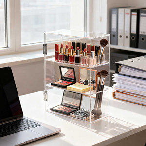 Présentoir à bijoux multi-niveaux en acrylique personnalisé pour collectionneurs, armoire de rangement en gros pour boutique avec serrure pour magasin - Product Image 4