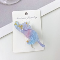 Mode Mignon Conception Acétate Pet Chat Animal Métal Alligator Crocodile Grand Grand 8cm Pince À Cheveux Accessoires pour Femmes Filles