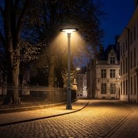 Nouvelle Lampe Solaire Extérieure 50W-Plurio, Lumière LED de Jardin en Aluminium 50W, Éclairage Urbain, Indice de Protection IP66, Angle de Faisceau 150°, 3500lm