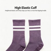 Chaussettes de yoga solides à grip antidérapant en silicone, fines et très élastiques, pour Pilates, gym, fitness, adultes
