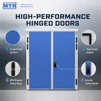 Porte battante manuelle en acier coloré à isolation thermique sur mesure pour chambre froide commerciale et congélateur