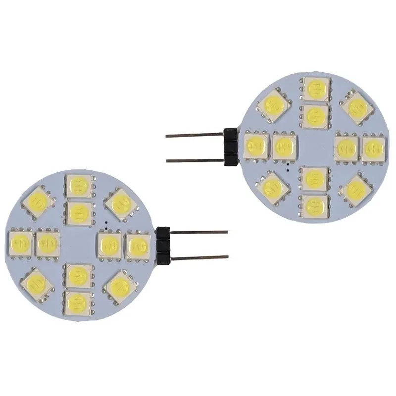 LED הנורה אור G4 LED עגול טווח הוד הנורה 12v SMD 5050 6 24 12 9 נוריות להחליף הלוגן סירת מנורה לבן/לבן חם ספוט אור