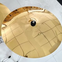 Golden Color Brass Alloy Mirror Practice Cymbals Set 5 Pcs