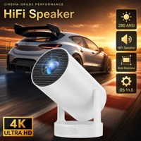 Mini projecteur portable intelligent Android WiFi 6 avec Netflix et YouTube intégrés pour cinéma maison et extérieur