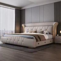 Großhandel Modernes Luxus-Polsterbett im neuen Design, Queen- und King-Size-Doppelbett mit Holzrahmen und erweiterbarem Stauraum, Schlafzimmermöbel