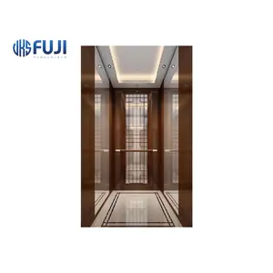 China Wholesale Rose Golden Etching Stainless Steel Home Elevator Residential Elevator