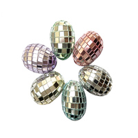 Offre Spéciale rose vert jaune bleu 8cm verre suspendu personnalisé décorer globe miroir boule disco