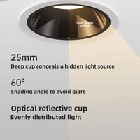 Nouveau Spot LED Encastrable Moderne 7W 3 Couleurs en Aluminium pour Bureau Intérieur, Orientable