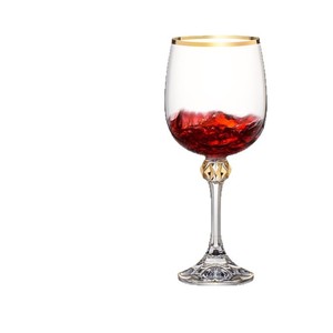 Crystalex Bohemia Crystal Red Wine Glass 301-400ml Lead-Free Stemmed Glass Wedding Use - Product Image 2
