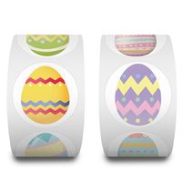 Autocollants de logo imperméables durables de haute qualité, impression personnalisée / RTS Pâques 500 pièces par rouleau, scellage d'œufs colorés