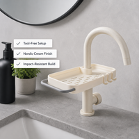 Support de rangement pour robinet de salle de bain, organiseur d'évier de cuisine pour savon et éponge