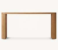 Console étroite traditionnelle en chêne massif pour salon, couloir, hôtel et salle à manger - Meuble artisanal écologique pour la maison