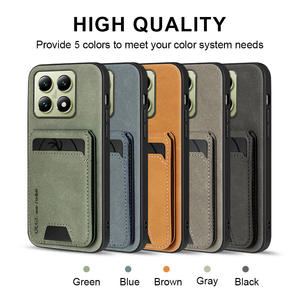 Para <span class=keywords><strong>Xiaomi</strong></span> Poco X7 Pro y <span class=keywords><strong>Redmi</strong></span> <span class=keywords><strong>Note</strong></span> 14 funda protectora para teléfono móvil tarjetero de piel de oveja con soporte a prueba de golpes Color rojo - Product Image 2