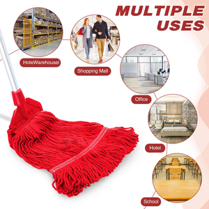 2025 Best Sell Easy Cleaning Floor Cotton <strong>Red</strong> Cotton <strong>Mop</strong> Magic Cleaning Supplies House Head <strong>Mops</strong> <strong>Mop</strong> Cleaner Floor - Product Image 2