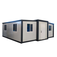 Conteneur d'extension extérieur pliable préfabriqué à double aile de 40 pieds pour hôtel et commerce extérieur transfrontalier