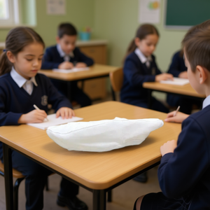 Berretti piatti per uniformi scolastiche, in feltro tessuto o non tessuto, modello generico, per bambini, adatti all'uso scolastico. - Product Image 2