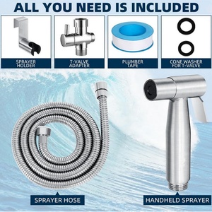 Juego de rociador de bidé de acero inoxidable de primera calidad para baño, rociador de bidé de mano con gancho para inodoro, kit de rociador de bidé para inodoro - Product Image 3