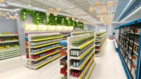 Conception créative de magasin d'alimentation, plan de mise en espace, design intérieur, conception de mini-supermarché