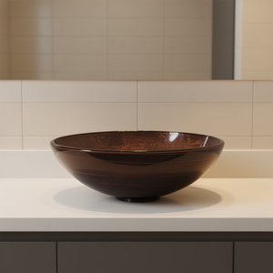 Vasque en verre ronde de 420 mm de diamètre, finition brillante, pour salle de bain - Product Image 2