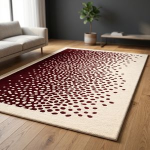 Tapis contemporain tissé à la main avec envers en latex – Tapis moderne à motifs pour salon, chambre et décoration intérieure - Product Image 4