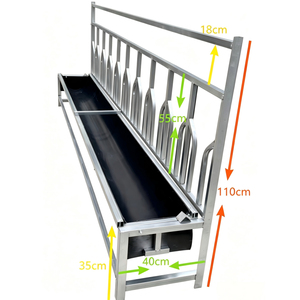 Mangeoire à grain pour moutons de 1,5 m, 2 m, 3 m pour fermes, bétail, pâturage, avec bac d'alimentation profond pour chèvres, veaux, vaches, chevaux - Product Image 4