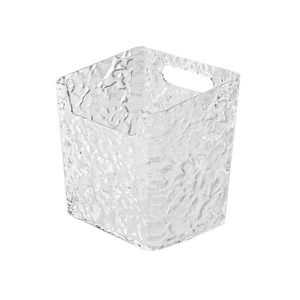 Wall Mounted <b>Storage</b> <b>Basket</b> Glacier Pattern Transparent With Bow Rectangle No Lid For <b>Bathroom</b> Vanity Cosmetics Towel - Product Image 5