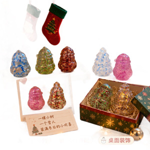 Christmas Sequin Squishies Christmas Tree Snowman and Mitten Shapes Multicolor Glittery Holiday Stress-relief Toys - Product Image 1